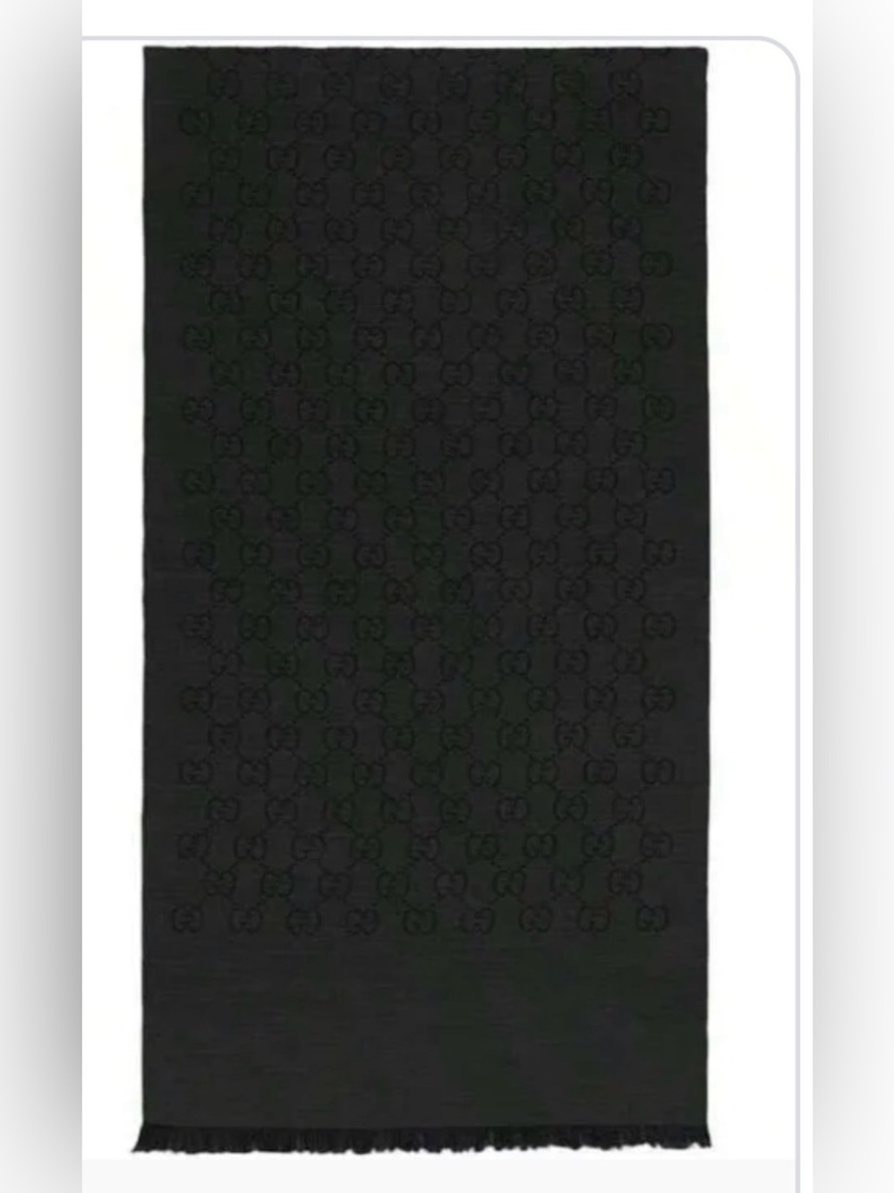 New Auth Gucci Women Monogram GG Supreme Silk/ Wool Scarf Wrap Black $395